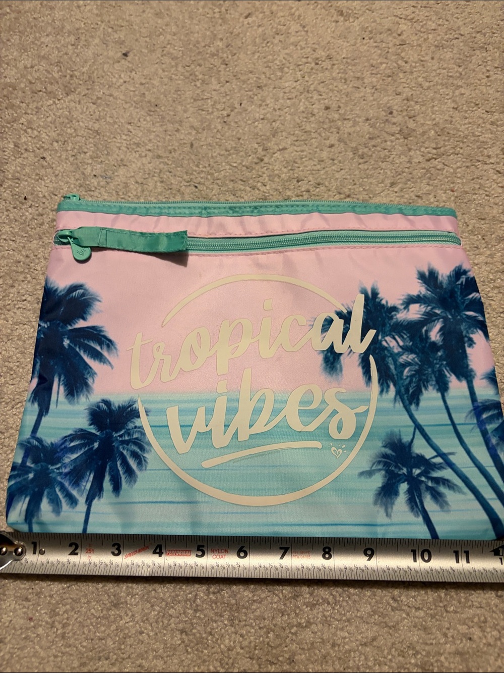 Justice Pink and Teal 'Tropical Vibes' Pouch